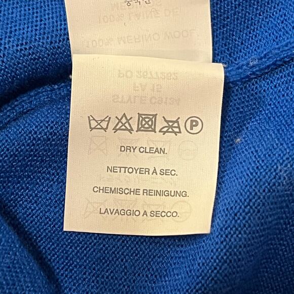 J Crew VNeck Sweater Women’s Size Small Lightweight Sapphire Blue Merino Wool - Picture 9 of 9